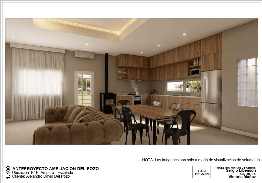 Render interior de proyecto arquitectónico en Reta