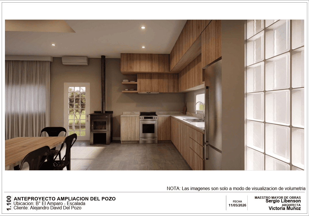 Render interior de proyecto arquitectónico en Reta