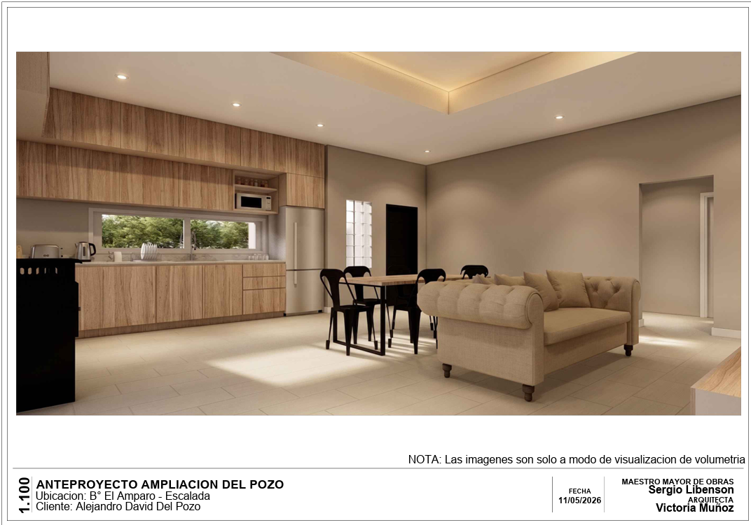 Render interior de proyecto arquitectónico en Reta